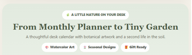 🎄Early Holiday Sale 50% OFF 🌱Eco-Friendly Plantable “Timeless” Seed Calendar 2027