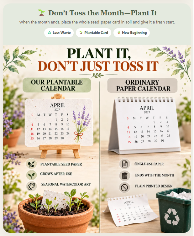 🎄Early Holiday Sale 50% OFF 🌱Eco-Friendly Plantable “Timeless” Seed Calendar 2027