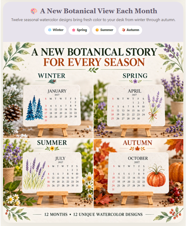 🎄Early Holiday Sale 50% OFF 🌱Eco-Friendly Plantable “Timeless” Seed Calendar 2027