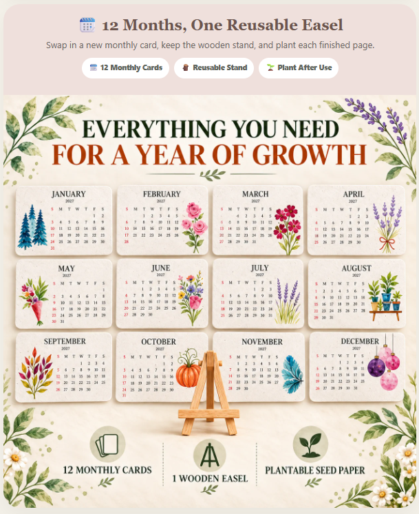 🎄Early Holiday Sale 50% OFF 🌱Eco-Friendly Plantable “Timeless” Seed Calendar 2027